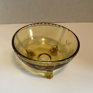 Vintage Depression glass candy trinket dish flower